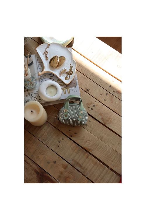 mint yeşili zımbalı mini maskot bozuk para cüzdanı