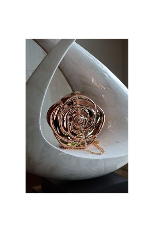 Rose Gold Gül Mika Zincirli El Omuz Çantası