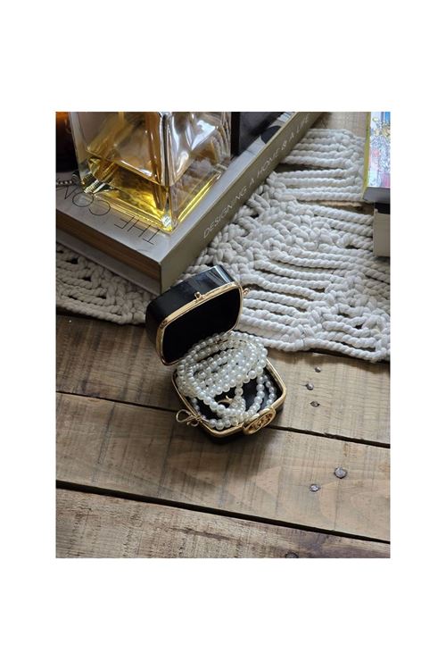 İnci Aksesuar Siyah Mini Charm Çanta Aksesuarı