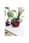 Bordo  Rugan Tutma Saplı Pouch El Çantası